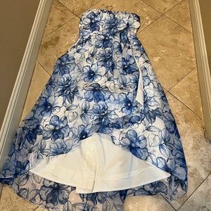 Aidan by Aidan Mattox Strapless High Low Floral Gown - Size 12